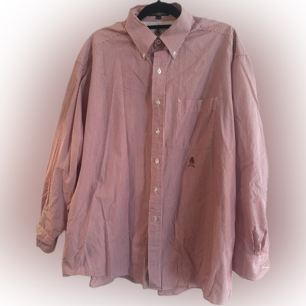 Tommy Hilfiger Red Striped Button Down Shirt